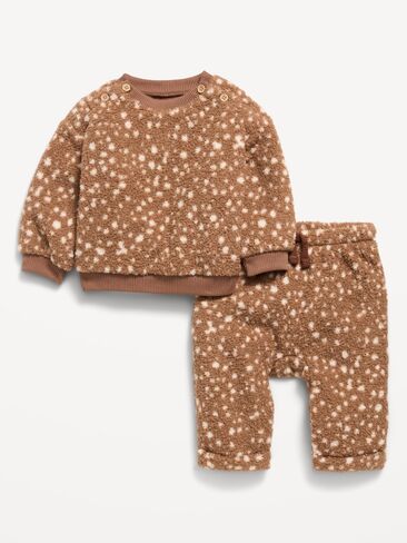Old Navy Printed Sherpa Sweatshirt and Sweatpants Set for Baby - Oh, Deer! in Kuwait