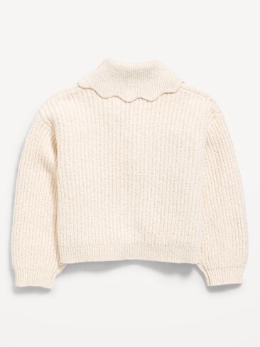 Old Navy SoSoft Bow-Front Collared Cardigan Sweater for Toddler Girls - Creme de la creme in Kuwait