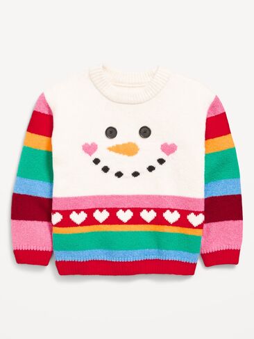 Old Navy SoSoft Long-Sleeve Graphic Sweater for Toddler Girls - Snowman in Kuwait