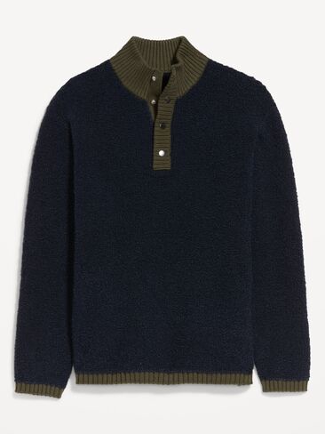 Old Navy Wool-Blend Snap-Button Pullover Sweater - In the Navy in Kuwait