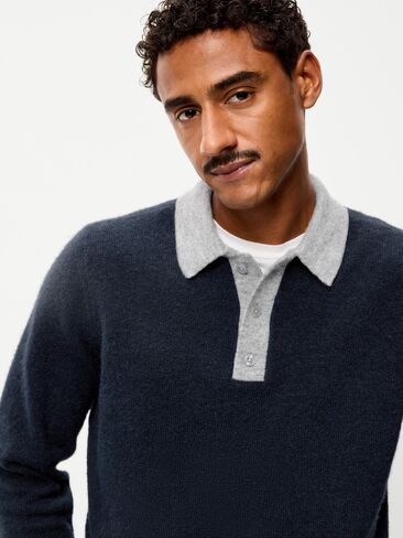 Old Navy Long-Sleeve Wool-Blend Polo Sweater - In the Navy in Kuwait