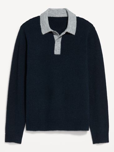 Old Navy Long-Sleeve Wool-Blend Polo Sweater - In the Navy in Kuwait