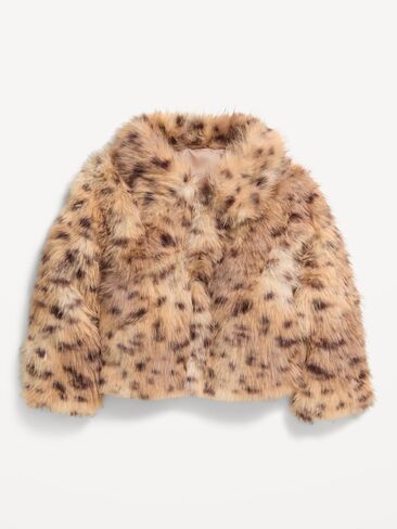 Old Navy Faux-Fur Jacket for Girls - Fair Beige in Kuwait