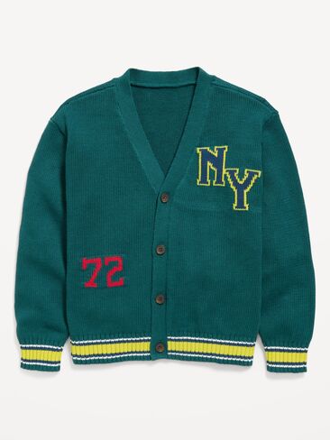 Old Navy Oversized Graphic Cardigan Sweater for Toddler Boys - Argyle in Kuwait