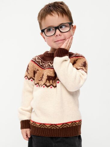 Old Navy SoSoft Oversized Fair Isle Sweater for Toddler Boys - Festive Fairisle in Kuwait