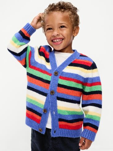 Old Navy Oversized Wool-Blend Striped Cardigan for Toddler Boys - Multi Stripe in Kuwait