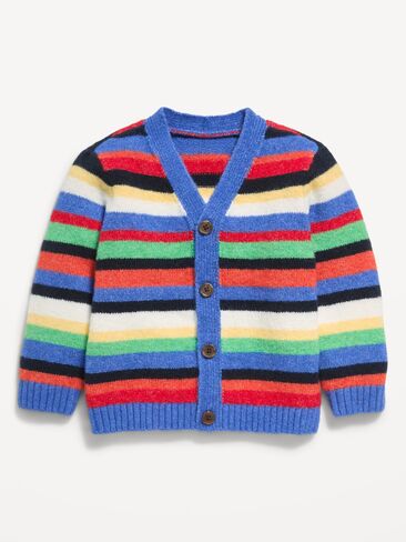 Old Navy Oversized Wool-Blend Striped Cardigan for Toddler Boys - Multi Stripe in Kuwait