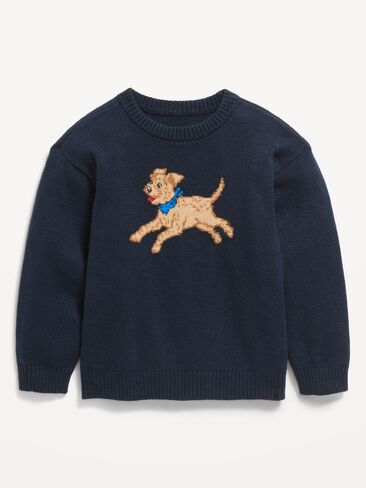 Old Navy SoSoft Oversized Graphic Sweater for Toddler Boys - Dogs in Kuwait