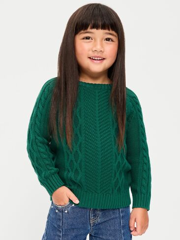 Old Navy Oversized Gender-Neutral Cable-Knit Sweater for Toddler - Victorian Jade in Kuwait