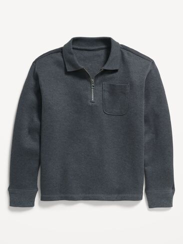 Old Navy Collared Ribbed Quarter-Zip Sweater for Boys - Panther in Kuwait
