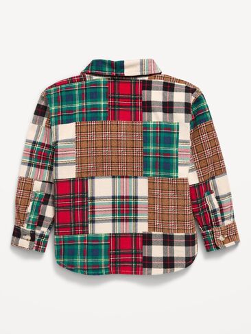 Old Navy Printed Long-Sleeve Corduroy Shirt for Toddler Boys - Multi Plaid in Kuwait