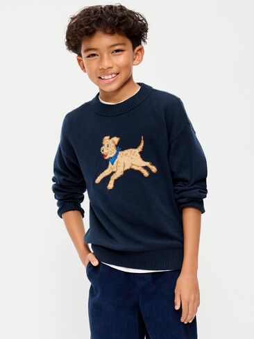 Old Navy SoSoft Oversized Graphic Sweater for Boys - Obscure Night in Kuwait