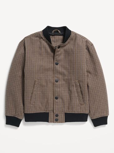 Old Navy Oversized Twill Bomber Jacket for Boys - Caramel Sugar in Kuwait