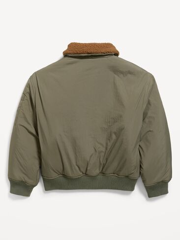 Old Navy Water-Resistant Sherpa-Collar Aviator Jacket for Boys - Loden in Kuwait