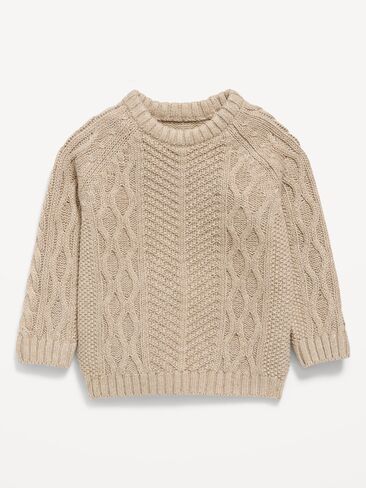 Old Navy Unisex Cable-Knit Sweater for Baby - Mushroom in Kuwait