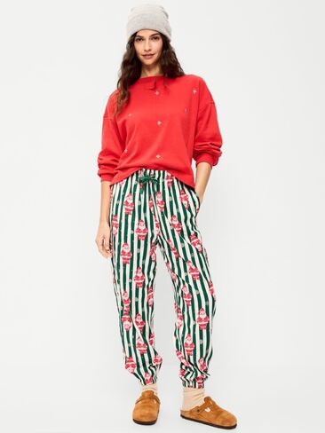Old Navy Flannel Pajama Joggers for Women - Santa Stripes (Match the Fam!) in Kuwait