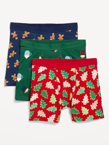 Old Navy 3-Pack Soft-Washed Boxer Briefs -- 6.25-inch inseam - Holiday Era in Kuwait