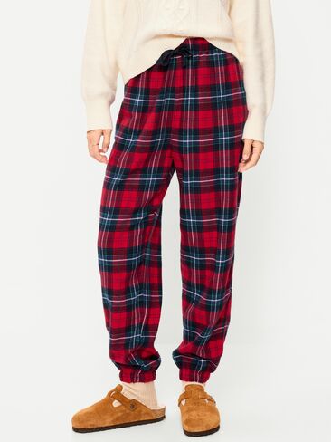 Old Navy Flannel Pajama Joggers for Women - Red Plaid (Match the Fam!) in Kuwait