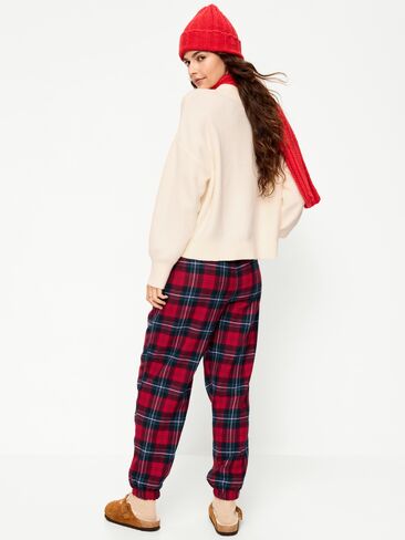 Old Navy Flannel Pajama Joggers for Women - Red Plaid (Match the Fam!) in Kuwait