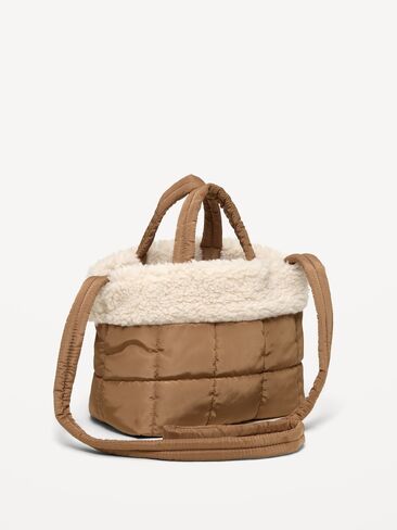 Old Navy Active Puffer Sherpa-Lined Mini Tote - Palomino in Kuwait