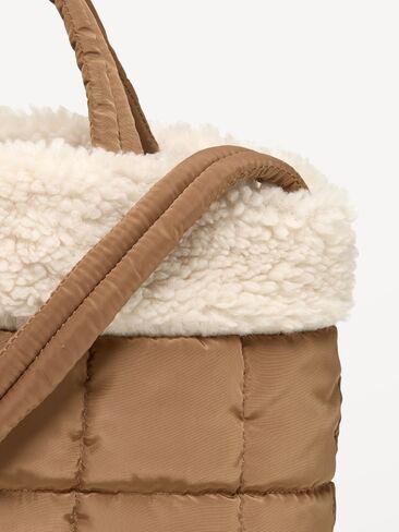 Old Navy Active Puffer Sherpa-Lined Mini Tote - Palomino in Kuwait