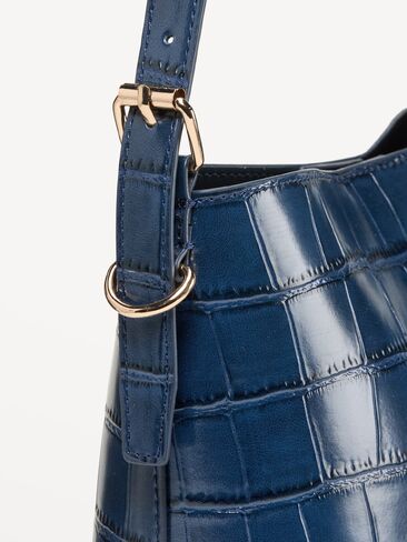 Old Navy Small Preppy Croc-Embossed Bucket Bag - Midnight in Kuwait
