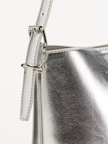 Old Navy Small Metallic Bucket Bag - Silver in Kuwait