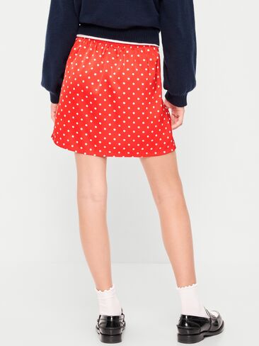 Old Navy Printed Satin Skirt for Girls - Red Polka Dots in Kuwait