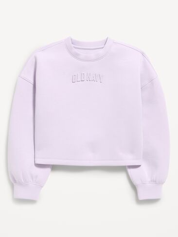 Old Navy Bounce Fleece Logo Graphic Sweatshirt for Girls - Dusky Lavender in Kuwait