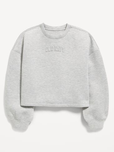 Old Navy Bounce Fleece Logo Graphic Sweatshirt for Girls - Heather Gray in Kuwait