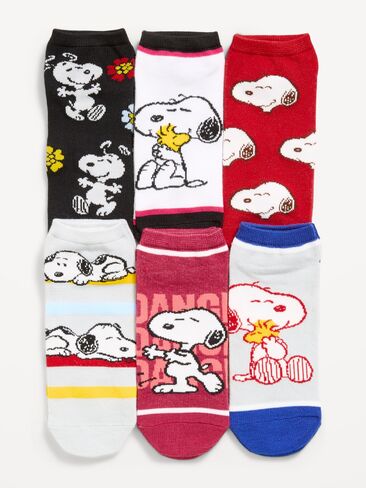 Old Navy Peanuts™ 6-Pack Novelty Ankle Socks for Women - Snoopy in Kuwait
