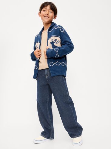Old Navy Baggy Non-Stretch Jeans for Boys - Dark Wash in Kuwait