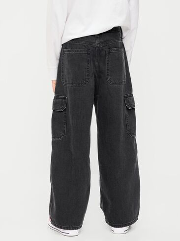 Old Navy Super Baggy Cargo Jeans for Boys - Washed Black in Kuwait