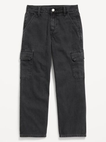 Old Navy Super Baggy Cargo Jeans for Boys - Washed Black in Kuwait