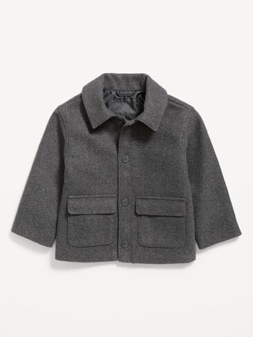 Old Navy Button-Front Jacket for Toddler Boys - Dark Gray in Kuwait