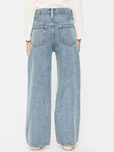 Old Navy High-Waisted Baggy Rhinestone Wide-Leg Jeans for Girls - Light Wash (Rhinestones) in Kuwait