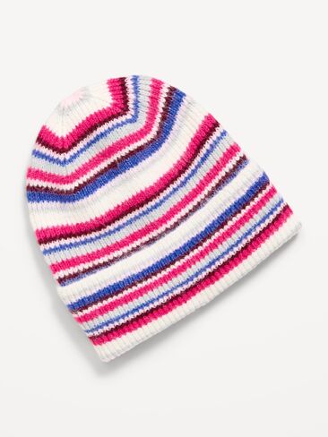 Old Navy Ribbed Beanie for Women - Pink Stripe in Kuwait