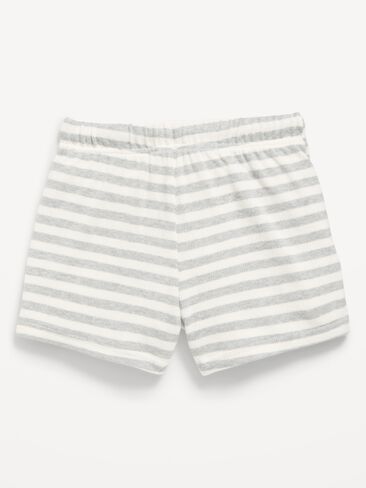 Old Navy Printed Jersey-Knit Shorts for Girls - Gray Stripe in Kuwait