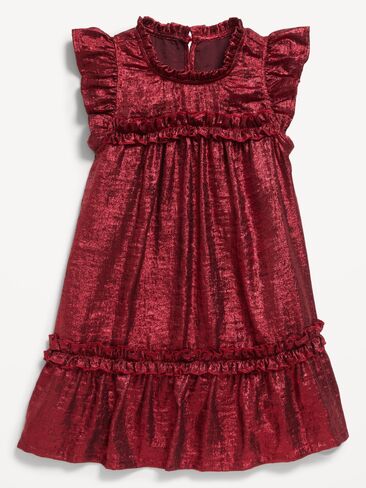 Old Navy Flutter-Sleeve Metallic Swing Dress for Toddler Girls - Royal Velvet in Kuwait