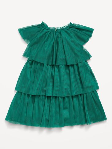 Old Navy Short-Sleeve Tulle Tiered Dress for Toddler Girls - Victorian Jade in Kuwait