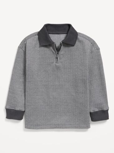 Old Navy Oversized Collared Quarter-Zip for Toddler Boys - Neutral in Kuwait