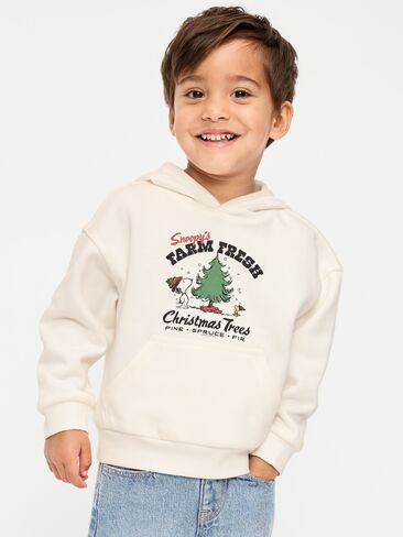 Old Navy Peanuts™ Snoopy Oversized Unisex Boxy Pullover Hoodie for Toddler - Sea Salt in Kuwait