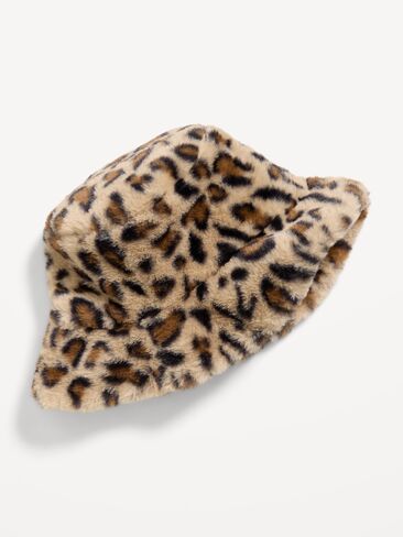 Old Navy Faux-Fur Bucket Hat for Girls - Leopard in Kuwait