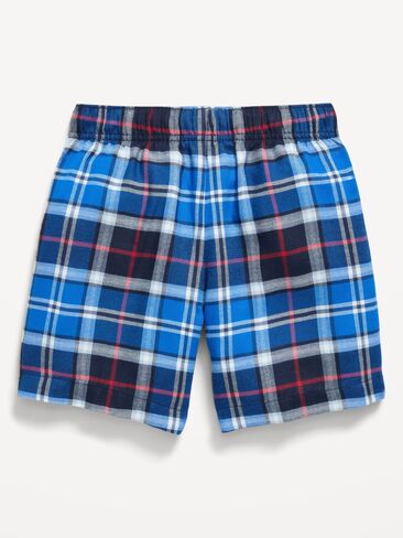 Old Navy Plaid Flannel Pajama Shorts for Boys - Blue Plaid in Kuwait