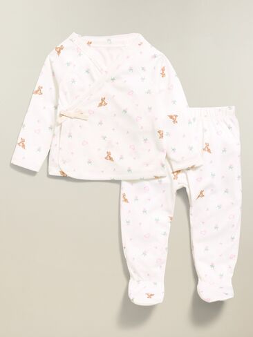 Old Navy Old Navy x Disney Bambi Wrap-Front Top and Footed Pants Set for Baby - Bambi Floral in Kuwait