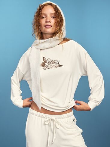 Old Navy Old Navy x Disney Bambi Boatneck Top for Women - Bambi in Kuwait