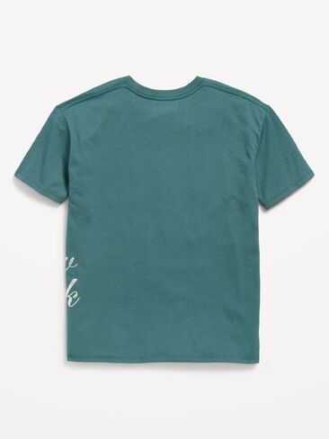 Old Navy Oversized Short-Sleeve Graphic Tunic T-Shirt for Girls - Jade Shadow in Kuwait