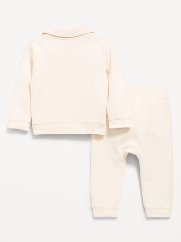 Old Navy Cozy Ribbed Collared Shirt and Pants Set for Baby - Cozy Oats in Kuwait