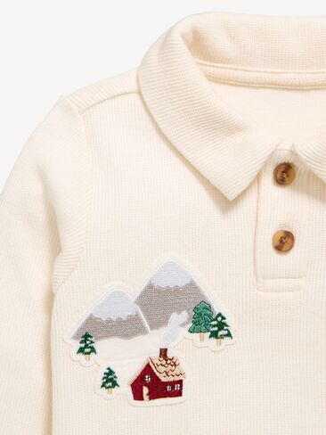 Old Navy Cozy Ribbed Collared Shirt and Pants Set for Baby - Cozy Oats in Kuwait