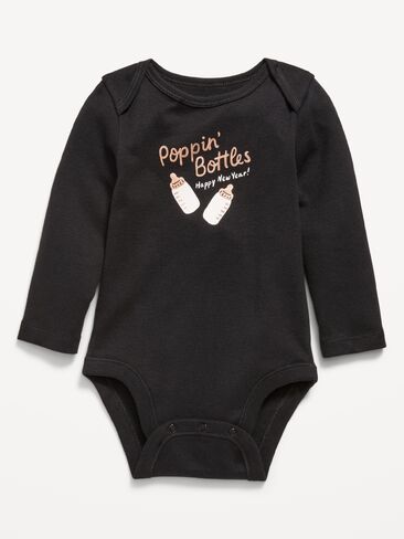 Old Navy Long-Sleeve Graphic Bodysuit for Baby - Black Jack in Kuwait